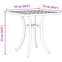 Mesa de jardín aluminio fundido negro 80x80x75 cm
