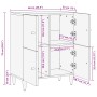 Armario auxiliar madera maciza de mango 60x33x75 cm