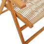 Sillas de jardín reclinables 4 uds madera maciza acacia beige