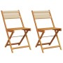 Sillas de bistró 2 uds madera maciza de acacia y cuerda beige