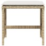 Taburetes de jardín con cojines 4 uds ratán PE beige 41x41x36cm
