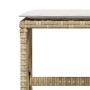 Taburetes de jardín con cojines 4 uds ratán PE beige 41x41x36cm
