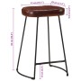 Taburetes de bar 2 uds marrón oscuro 41x29x62 cm