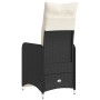 Sillones reclinable jardín cojines 2 uds ratán sintético negro