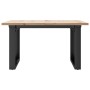 Mesa de centro marco O madera maciza pino y acero 70x70x40 cm