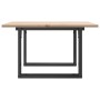 Mesa de centro marco O madera maciza pino y acero 70x70x40 cm