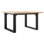 Mesa de centro marco O madera maciza pino y acero 70x70x40 cm