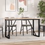 Mesa de comedor marco O madera maciza pino y acero 160x80x75cm