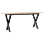 Mesa de centro marco X madera maciza pino y acero 110x40x45 cm