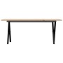 Mesa de centro marco X madera maciza pino y acero 110x40x45 cm