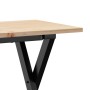 Mesa de centro marco X madera maciza pino y acero 110x40x45 cm