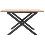 Mesa de centro marco X madera maciza pino y acero 60x60x40 cm