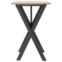 Mesa de comedor marco X madera maciza pino y acero 80x50x75 cm