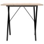 Mesa de comedor marco X madera maciza pino y acero 90x90x75 cm