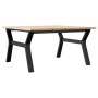 Mesa de centro marco Y madera maciza pino y acero 80x80x45 cm