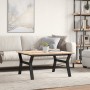 Mesa de centro marco Y madera maciza pino y acero 80x80x45 cm