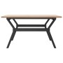 Mesa de centro marco Y madera maciza pino y acero 80x80x45 cm