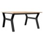 Mesa de centro marco Y madera maciza pino y acero 80x80x45 cm