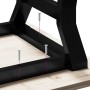 Mesa de centro marco Y madera maciza pino y acero 80x80x45 cm