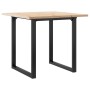 Mesa de comedor marco O madera maciza pino y acero 80x80x75,5cm