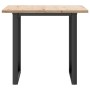 Mesa de comedor marco O madera maciza pino y acero 80x80x75,5cm