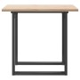 Mesa de comedor marco O madera maciza pino y acero 80x80x75,5cm