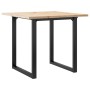 Mesa de comedor marco O madera maciza pino y acero 80x80x75,5cm