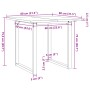 Mesa de comedor marco O madera maciza pino y acero 80x80x75,5cm