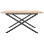 Mesa de centro marco X madera maciza pino y acero 80x80x45,5 cm