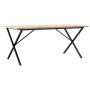Mesa de comedor marco X madera maciza pino acero 180x90x75,5 cm