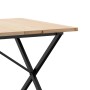 Mesa de comedor marco X madera maciza pino acero 180x90x75,5 cm