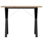 Mesa de comedor marco Y madera maciza pino acero 100x50x75,5 cm