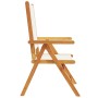 Sillas jardín reclinables 8 uds tela madera maciza blanco crema