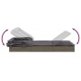 Tumbona con toldo plegable ratán sintético gris 213x63x97cm