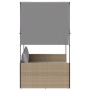 Tumbona doble con techo y cortinas ratán sintético beige