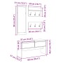 Set de muebles de recibidor 4 piezas madera de ingeniería negro