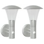 Apliques de exterior con sensor 2 unidades acero inoxidable