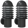Apliques de exterior 2 unidades acero inoxidable negro
