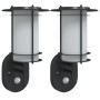 Apliques de exterior con sensor 2 uds acero inoxidable negro