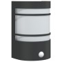 Aplique de exterior con sensor acero inoxidable negro