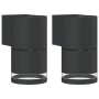 Lámparas de pared de exterior 2 uds aluminio fundido negro