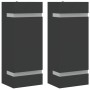 Apliques de exterior 2 unidades acero inoxidable negro