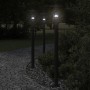 Lámparas de suelo exterior 3 uds acero inoxidable negro 100 cm