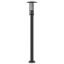 Lámparas de suelo exterior 3 uds acero inoxidable negro 100 cm