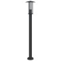 Lámparas de suelo exterior 3 uds acero inoxidable negro 100 cm