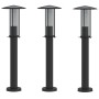 Lámparas de suelo de exterior 3 uds acero inoxidable negro 60cm