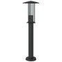 Lámparas de suelo de exterior 3 uds acero inoxidable negro 60cm