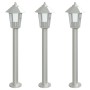 Lámparas de suelo de exterior 3 unidades acero inoxidable 80 cm
