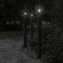 Lámparas de suelo exterior con enchufe 3 uds acero negro 110 cm
