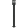 Lámparas de suelo exterior con enchufe 3 uds acero negro 110 cm